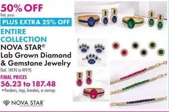 Boscov's NOVA STAR Lab Grown Diamond & Gemstone Jewelry offer