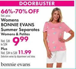 Boscov's Womens BONNIE EVANS Summer Separates Womens offer