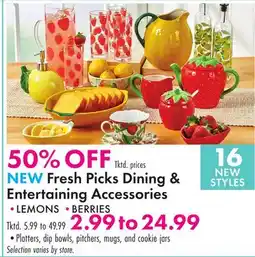 Boscov's NEW Fresh Picks Dining & Entertaining Accessories offer