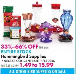 Boscov's Hummingbird Supplies offer