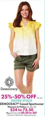 Boscov's DEMOCRACY Casual Sportswear Womens & Petites offer