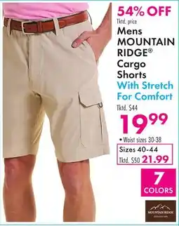 Boscov's Mens MOUNTAIN RIDGE Cargo Shorts With Stretch For Comfort offer