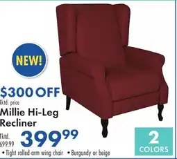 Boscov's Millie Hi-Leg Recliner offer