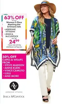 Boscov's Womens 2-Piece Matching Hat & Kimono Sets offer