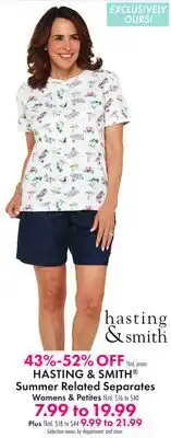 Boscov's HASTING & SMITH Summer Related Separates offer