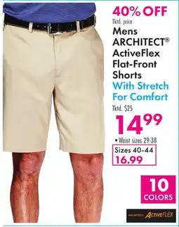 Boscov's Mens ARCHITECT ActiveFlex Flat-Front Shorts With Stretch For Comfort offer