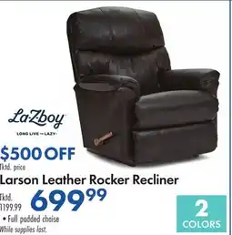 Boscov's Larson Leather Rocker Recliner offer