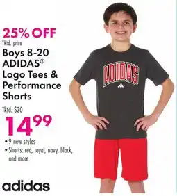 Boscov's 8- ADIDAS Logo Tees & Performance Shorts offer