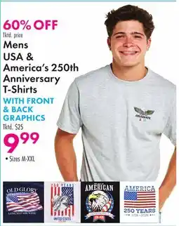 Boscov's Mens USA & America's 250th Anniversary T-Shirts offer