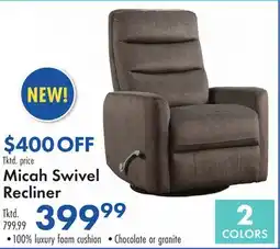 Boscov's Micah Swivel Recliner offer