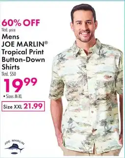 Boscov's Mens JOE MARLIN Tropical Print Button-Down Shirts offer