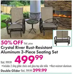 Boscov's Crystal River Rust-Resistant Aluminum 3-Piece Seating Set offer