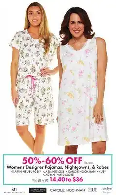 Boscov's Womens Designer Pajamas, Nightgowns, & Robes offer