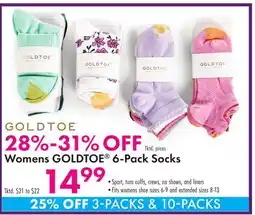 Boscov's Womens GOLDTOE 6-Pack Socks offer
