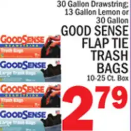 C Town GOOD SENSE FLAP TIE TRASH BAGS offer