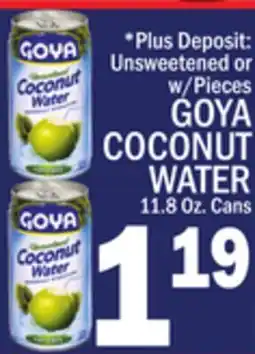 C Town GOYA COCONUT WATER 11.8 Oz. Cans offer