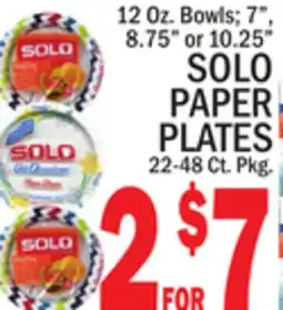 C Town SOLO PAPER PLATES 22-48 Ct. Pkg offer