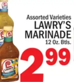 C Town LAWRY'S MARINADE 12 Oz. Btls offer