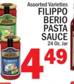 C Town FILIPPO BERIO PASTA SAUCE offer