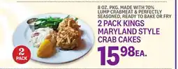 Kings Food Markets 2 PACK KINGS MARYLAND STYLE CRAB CAKES offer