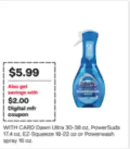 CVS Dawn Ultra 30-38 oz, PowerSuds 17.4 oz, EZ-Squeeze 18-22 oz or Powerwash spray 16 oz offer