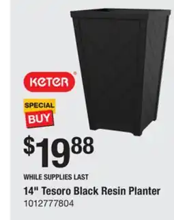 The Home Depot KETER 14 Tesoro Black Resin Planter offer