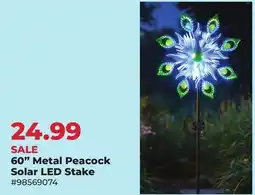 Runnings 60 Metal Peacock Solar LED Stake offer