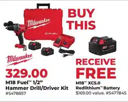 Runnings M18 Fuel 1/2 Hammer Drill/Driver Kit offer