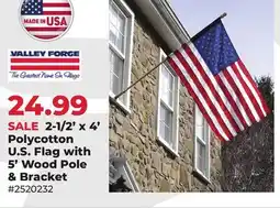 Runnings 2-1/2' x 4' Polycotton U.S Flag with 5' Wood Pole & Bracket offer