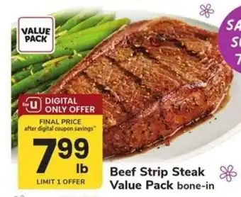 Safeway Beef Strip Steak Value Pack offer