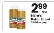 Safeway Maier's Italian Bread offer