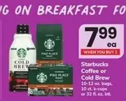 Safeway Starbucks Coffee or Cold Brew offer