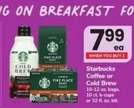 Safeway Starbucks Coffee or Cold Brew offer