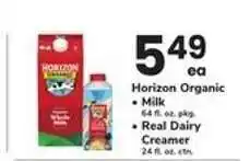 Safeway Horizon Organic Milk / Real Dairy Creamer offer