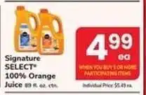 Safeway Signature SELECT 100% Orange Juice offer