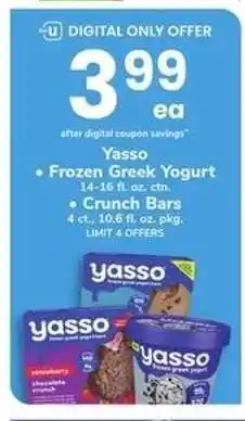 Safeway Yasso Frozen Greek Yogurt & Crunch Bars offer