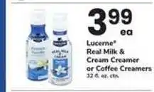 Safeway Lucerne Real Milk & Cream Creamer or Coffee Creamers offer