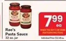 Safeway Rao's Pasta Sauce offer