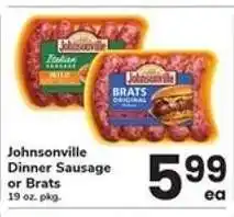 Safeway Johnsonville Dinner Sausage or Brats offer