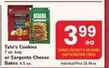 Safeway Tate's Cookies or Sargento Cheese Bakes offer
