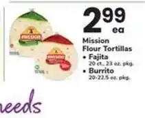 Safeway Mission Flour Tortillas offer