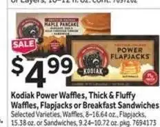 Stop&Shop Kodiak Power Waffles, Thick & Fluffy Waffles, Flapjacks or Breakfast Sandwiches offer