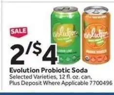 Stop&Shop Evolution Probiotic Soda offer