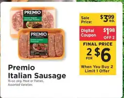 ShopRite Premio Italian Sausage offer