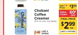 ShopRite Chobani Coffee Creamer offer