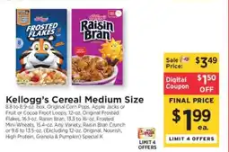 ShopRite Kellogg's Cereal Medium Size offer