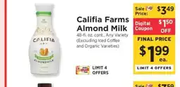 ShopRite Califia Farms Almond Milk offer