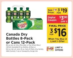 ShopRite Canada Dry Bottles 8-Pack or Cans 12-Pack offer