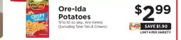 ShopRite Ore-Ida Potatoes offer