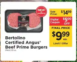 ShopRite Bertolino Certified Angus Beef Prime Burgers offer